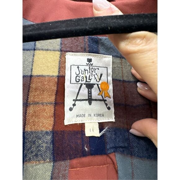 Vintage Junior Gallery Women Brown Cotton Blend Button Front Trench Coat Size 11 - Picture 5 of 12